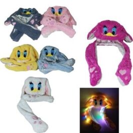 GORRO PELUCHE LEVANTA OREJAS PATO CON LUCES